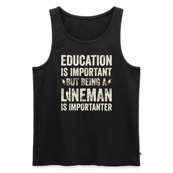 Funny High Voltage Electrician Saying Electrics - Men's Premium Organic Tank Top - black - Front - AI Model Male 178 light (178cm)