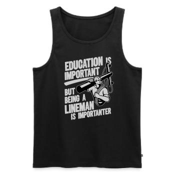 Funny High Voltage Electrician Saying Electrics - Men's Premium Organic Tank Top - black - Front - AI Model Male 178 light (178cm)