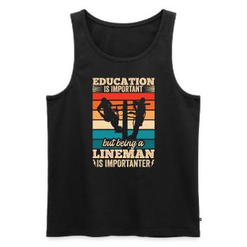 Funny High Voltage Electrician Saying Electrics - Men's Premium Organic Tank Top - black - Front - AI Model Male 178 light (178cm)