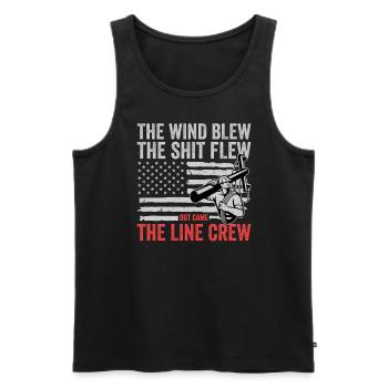 Funny High Voltage Electrician Saying Electrics - Men's Premium Organic Tank Top - black - Front - AI Model Male 178 light (178cm)