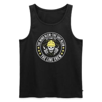 Funny High Voltage Electrician Saying Electrics - Men's Premium Organic Tank Top - black - Front - AI Model Male 178 light (178cm)