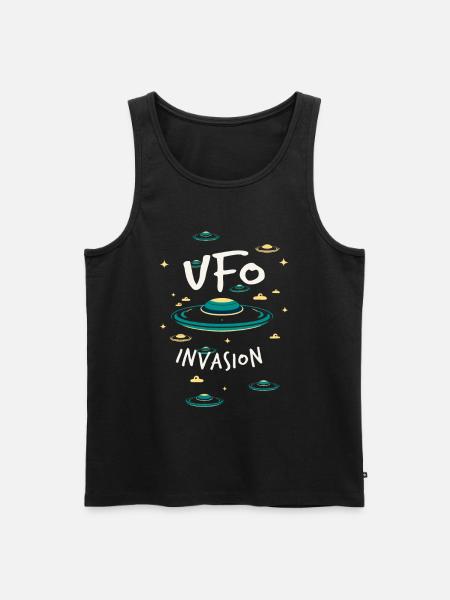 Ufo-Invasion - Männer Premium Bio Tank Top - Schwarz