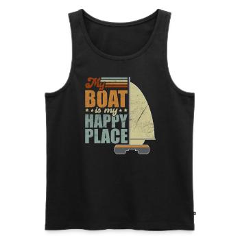 Catamaran Captain Sailboat - Men's Premium Organic Tank Top - black - Front - Michal (187cm)
