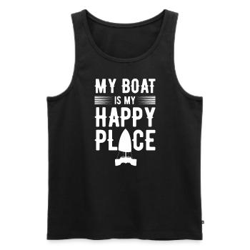 Catamaran Captain Sailboat - Men's Premium Organic Tank Top - black - Front - Michal (187cm)