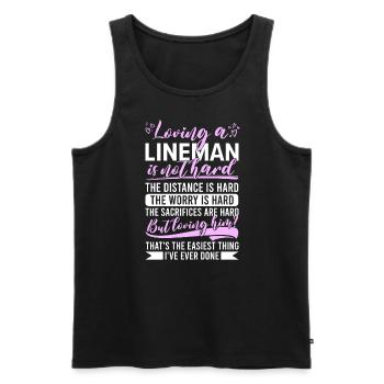 Wife of a high-voltage electrician - Men's Premium Organic Tank Top - black - Front - AI Model Male 178 light (178cm)