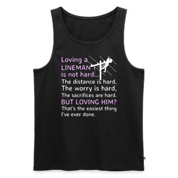 Wife of a high-voltage electrician - Men's Premium Organic Tank Top - black - Front - AI Model Male 178 light (178cm)