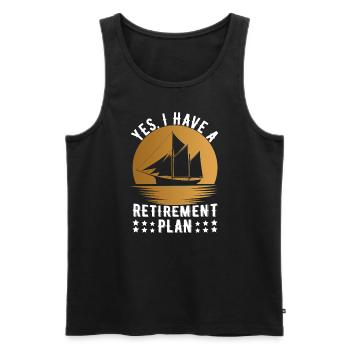 Régime de retraite des marins retraités - Débardeur bio Premium Homme - noir - Devant - Michal (187cm)