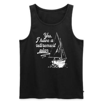 Pension Pension Retraite Sailor Sailboat - Débardeur bio Premium Homme - noir - Devant - Michal (187cm)