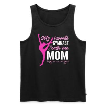 My favorite gymnast calls me Mama Gymnastics - Men's Premium Organic Tank Top - black - Front - AI Model Male 178 light (178cm)