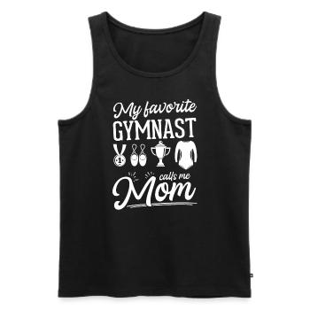 My favorite gymnast calls me Mama Gymnastics - Men's Premium Organic Tank Top - black - Front - AI Model Male 178 light (178cm)