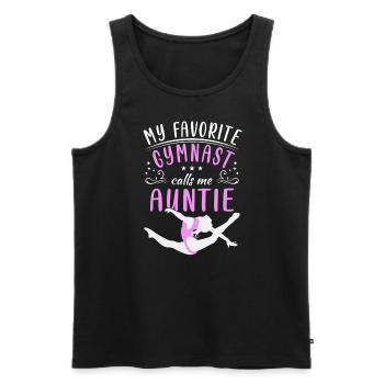 Meine Lieblingsturnerin Nennt Mich Tante Gymnastik - Männer Premium Bio Tank Top - Schwarz - Vorne - Michal (187cm)