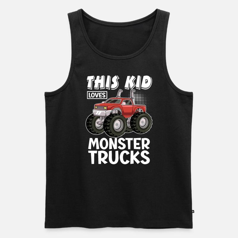 Dieses Kind Liebt Monstertrucks - Männer Premium Bio Tank Top - Schwarz