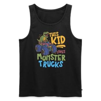 Ce gamin adore les monster trucks - Débardeur bio Premium Homme - noir - Devant - Michal (187cm)