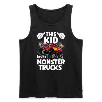 Ce gamin adore les camions monstres - Débardeur bio Premium Homme - noir - Devant - Michal (187cm)