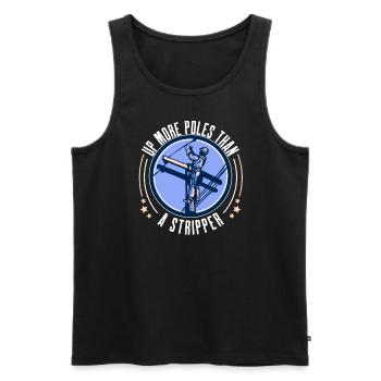 Power Lineman Power Line Electrician - Men's Premium Organic Tank Top - black - Front - AI Model Male 178 light (178cm)