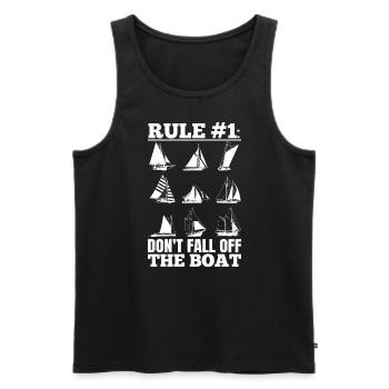 Drôle de dicton de voilier pour le capitaine du bateau - Débardeur bio Premium Homme - noir - Devant - Michal (187cm)