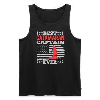 Catamaran Sailing Sailor Best Catamaran Captain - Men's Premium Organic Tank Top - black - Front - AI Model Male 178 light (178cm)