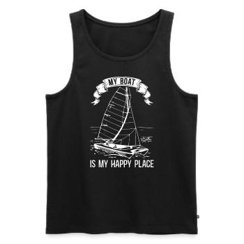 Catamaran sailboat saying - Men's Premium Organic Tank Top - black - Front - Michal (187cm)