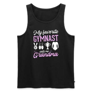 My favorite gymnast calls me Grandma Turnsport - Men's Premium Organic Tank Top - black - Front - AI Model Male 178 light (178cm)