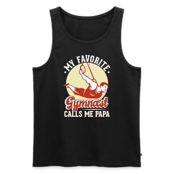 My favorite gymnast calls me Papa - Men's Premium Organic Tank Top - black - Front - AI Model Male 178 light (178cm)