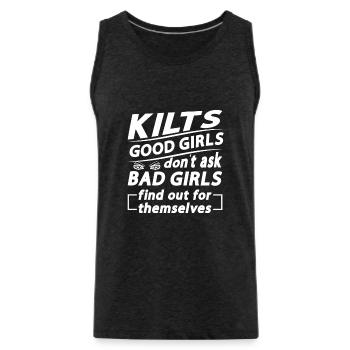 Kilt écossais disant jupe écossaise Écosse - Débardeur bio Premium Homme - charbon - Devant - Alexander (188cm)