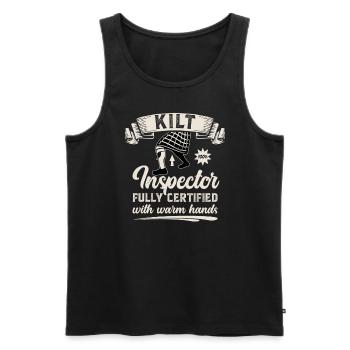 Kilt écossais disant jupe écossaise Écosse - Débardeur bio Premium Homme - noir - Devant - AI Model Male 178 light (178cm)