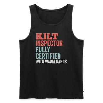 Scottish Kilt Saying Scottish Skirt Scotland - Men's Premium Organic Tank Top - black - Front - AI Model Male 178 light (178cm)