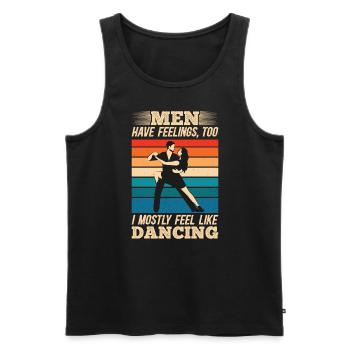 Dancing Slogan Ballroom Couple Dance Dance Floor - Men's Premium Organic Tank Top - black - Front - AI Model Male 178 light (178cm)
