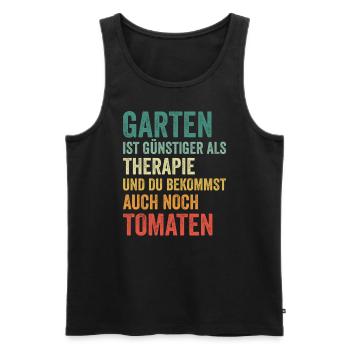 Garten Therapie Tomaten Tomatensorten Gartenfreund - Männer Premium Bio Tank Top - Schwarz - Vorne - AI Model Male 178 light (178cm)