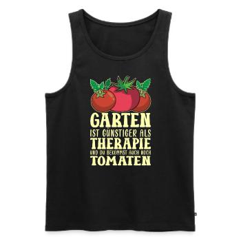 Garten Therapie Tomaten Tomatensorten Gartenfreund - Männer Premium Bio Tank Top - Schwarz - Vorne - AI Model Male 178 light (178cm)