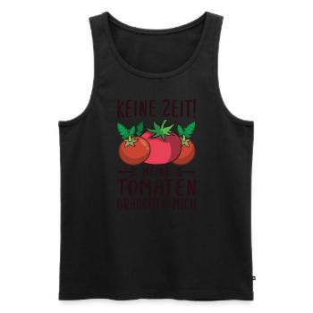 Keine Zeit Meine Tomaten Brauchen Mich - Männer Premium Bio Tank Top - Schwarz - Vorne - AI Model Male 178 light (178cm)