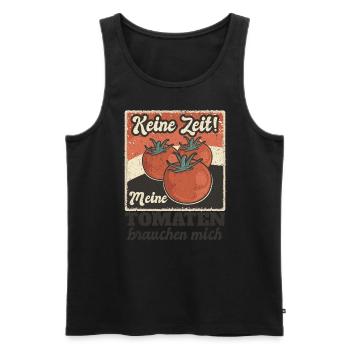 Keine Zeit Meine Tomaten Brauchen Mich - Männer Premium Bio Tank Top - Schwarz - Vorne - AI Model Male 178 light (178cm)