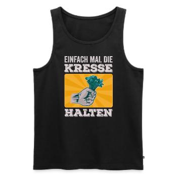 Einfach Mal die Kresse Halten Gartenlust Gärtner - Männer Premium Bio Tank Top - Schwarz - Vorne - Michal (187cm)