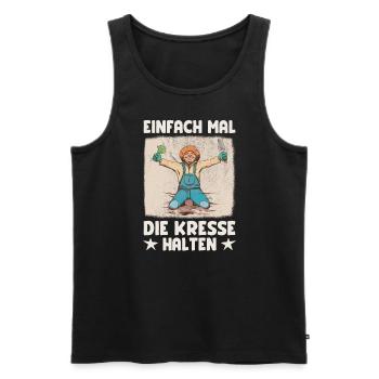 Einfach Mal die Kresse Halten Gartenlust Gärtner - Männer Premium Bio Tank Top - Schwarz - Vorne - Michal (187cm)
