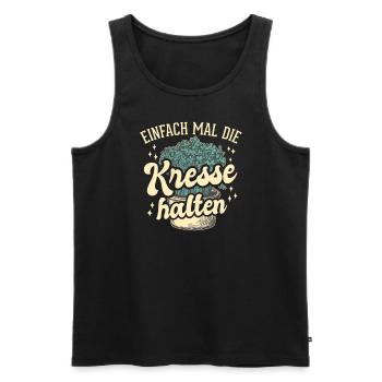 Einfach Mal die Kresse Halten Gartenlust Gärtner - Männer Premium Bio Tank Top - Schwarz - Vorne - Michal (187cm)