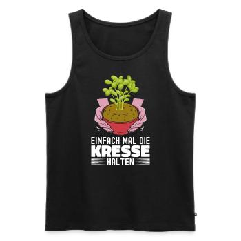 Einfach Mal die Kresse Halten Gartenlust Gärtner - Männer Premium Bio Tank Top - Schwarz - Vorne - Michal (187cm)