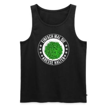 Einfach Mal die Kresse Halten Gartenlust Gärtner - Männer Premium Bio Tank Top - Schwarz - Vorne - Michal (187cm)