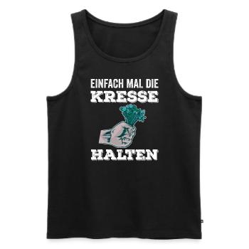 Einfach Mal die Kresse Halten Gartenlust Gärtner - Männer Premium Bio Tank Top - Schwarz - Vorne - Michal (187cm)