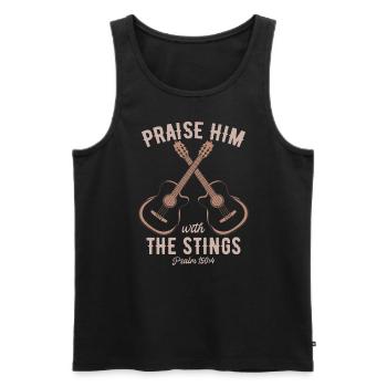 Lobe Ihn Mit Den Saiten Christliche Kirchenmusik - Männer Premium Bio Tank Top - Schwarz - Vorne - AI Model Male 178 light (178cm)