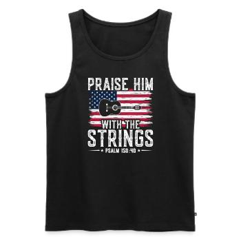 Lobe Ihn Mit Den Saiten Christliche Kirchenmusik - Männer Premium Bio Tank Top - Schwarz - Vorne - AI Model Male 178 light (178cm)
