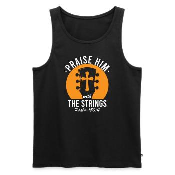 Lobe Ihn Mit Den Saiten Christliche Kirchenmusik - Männer Premium Bio Tank Top - Schwarz - Vorne - AI Model Male 178 light (178cm)