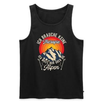 Brauche Keine Therapie Alpen Alpenüberquerung - Männer Premium Bio Tank Top - Schwarz - Vorne - Michal (187cm)