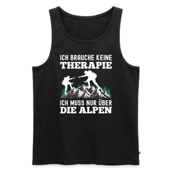 Brauche Keine Therapie Alpen Alpenüberquerung - Männer Premium Bio Tank Top - Schwarz - Vorne - Michal (187cm)