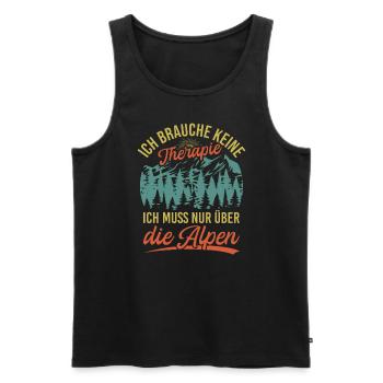 Brauche Keine Therapie Alpen Alpenüberquerung - Männer Premium Bio Tank Top - Schwarz - Vorne - Michal (187cm)