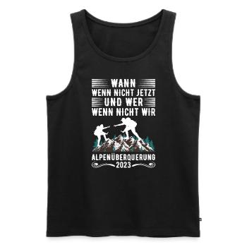Alpenüberquerung 2023 Spruch Für Alpenüberquerer - Männer Premium Bio Tank Top - Schwarz - Vorne - Michal (187cm)