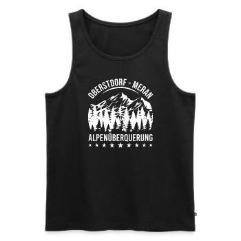 Alpenüberquerung Oberstdorf Meran E5 Fernwanderweg - Männer Premium Bio Tank Top - Schwarz - Vorne - Michal (187cm)