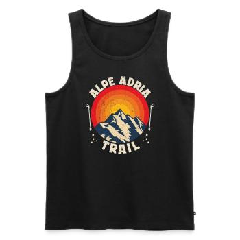 Traversée des Alpes Alpe Adria Trail Ferwanderweg - Débardeur bio Premium Homme - noir - Devant - Michal (187cm)