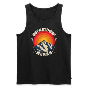 Crossing the Alps Oberstdorf Merano E5 long-distance hiking trail - Men's Premium Organic Tank Top - black - Front - AI Model Male 178 light (178cm)