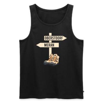 Crossing the Alps Oberstdorf Merano E5 long-distance hiking trail - Men's Premium Organic Tank Top - black - Front - AI Model Male 178 light (178cm)