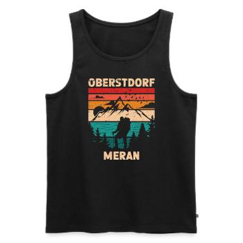 Crossing the Alps Oberstdorf Merano E5 long-distance hiking trail - Men's Premium Organic Tank Top - black - Front - AI Model Male 178 light (178cm)
